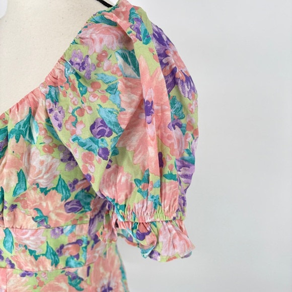 Sundae Muse Romper Dress Size 10 Floral Print Puff Sleeve Cottage Core - Picture 7 of 14